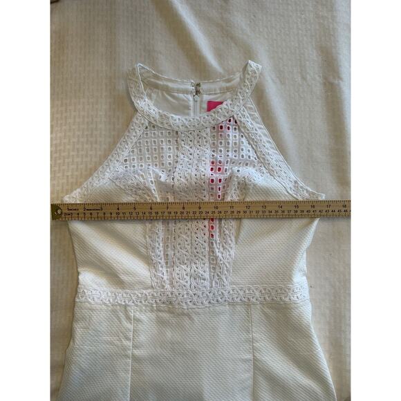 Lily Pulitzer Charlize Dress Sz 4 Halter White Lined Stretch Shift NWT - Picture 9 of 11